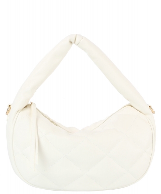 Quilted Puffy Hobo Shoulder Bag HG-0158M WHITE